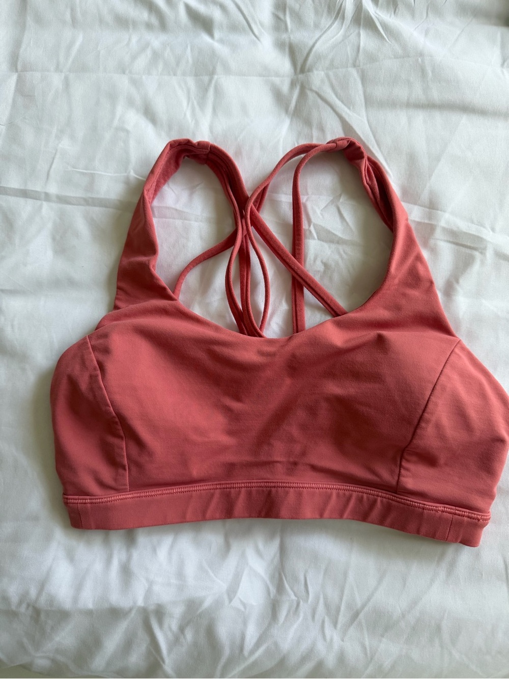lululemon athletica Strappy Sports Bra in Coral Rose